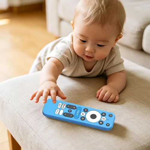 Vista 4 de Paquete de 2 fundas de silicona para control remoto Onn 4K Pro/Plus, funda protectora que brilla en la oscuridad, compatible con el control remoto