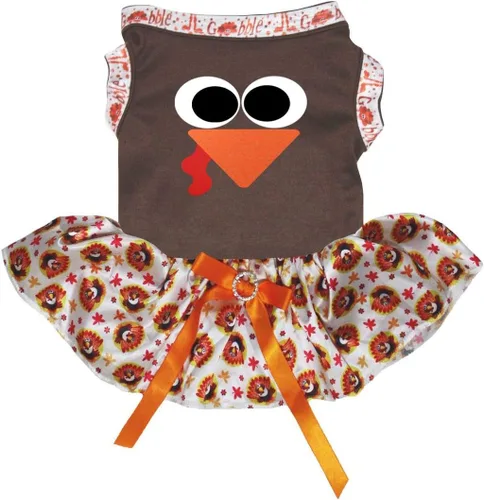 Vista 13 de Petitebella Vestido de cachorro con cara de pavo (marrón/pavo bebé, talla XS)