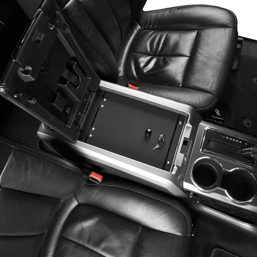 Vista 3 de Hooke Road F150 Caja de seguridad segura para consola de almacenamiento adicional compatible con Ford F-150 09-14 con consola central de flujo