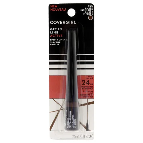 Vista 5 de COVERGIRL Get In Line Delineador de ojos líquido, cristal negro, 0.08 onzas líquidas (el embalaje puede variar)