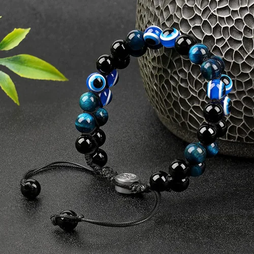 Vista 8 de Triple Protection Bracelet, CARPDIM Evil Eye bracelet and Black Obsidian evil eye Beads Bracelet for Men Women Healing Bracelets Bring Good Luck