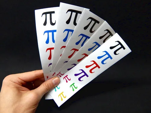 Vista 2 de 40 calcomanías extraíbles: símbolo Pi, recuerdos de fiesta de matemáticas del día Pi, calcomanías