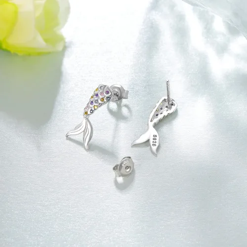 Vista 4 de Aretes de plata de ley 925 para mujer diseño de animales lindos para amantes de los animales regalos de joyería para mujeres mamá hija esposa Plata