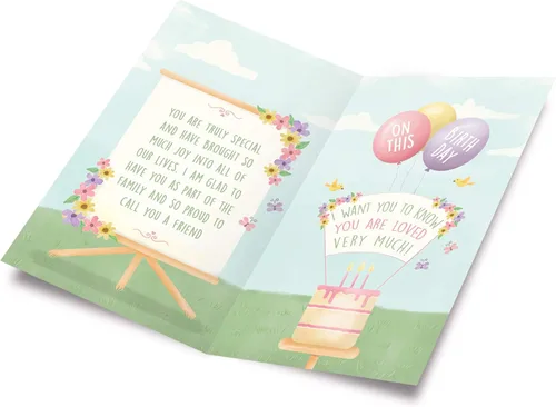 Vista 2 de Prime Greetings Tarjeta de feliz cumpleaños para nuera, hecha en Estados Unidos, ecológica, tarjeta gruesa con sobre de primera calidad de 5 x 7.75