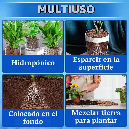 Vista 5 de ZeeDix - Guijarros de arcilla leca de 5 libras para plantas. Bolas de arcilla hidropónica orgánica Hydroton Leca Balls for Indoor Plants