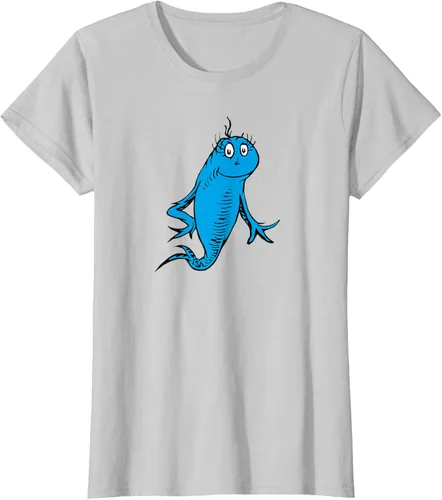 Vista 23 de Dr. Seuss Blue Fish Character - Camiseta con licencia oficial Negro