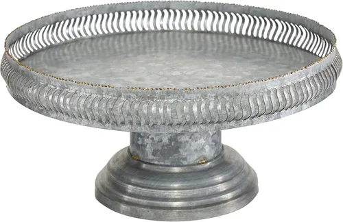 Vista 6 de Deco 79 Soporte de metal galvanizado para tartas, juego de 2 12", 16"W, gris