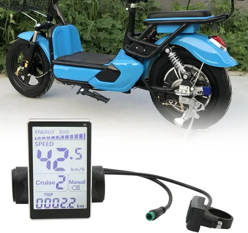 Vista 3 de Oumefar Pantalla de panel LCD M5, medidor de pantalla LCD E Scooter estable de 5 pines, fácil de instalar, universal 24 V, 36 V, 48 V, 60 V