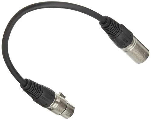 Vista 2 de Pulse PLS00348 5 Pin XLR macho a 3 pines XLR hembra DMX adaptador de plomo, 0.7 ft, negro