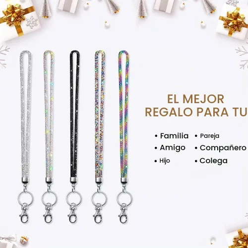 Vista 7 de Artscope Cordón para tarjetas de identificación, 34.8 pulgadas, correa de cuello de cristal brillante, cadena para mujer, collar (5 unidades)