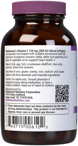 Vista 3 de BlueBonnet Cápsulas blandas mixtas de vitamina E de 200 UI, 50
