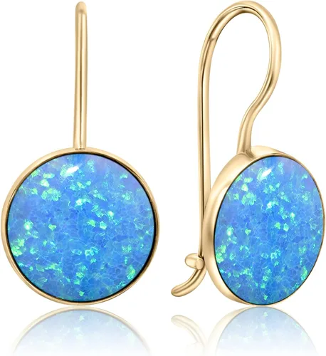Vista 5 de 14K Gold Gemstone Drop Earrings - Birthstone Dangle - Solid Yellow Gold Dangle Earrings - Dainty Handmade Wedding Jewelry - Perfect Bridal or