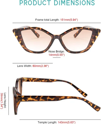 Vista 4 de Karsaer - Gafas de sol para mujer, diseño de ojo de gato, diseño irregular