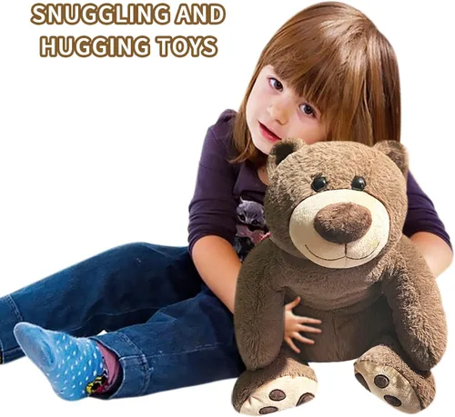 Vista 3 de Fiosnow Animales de Peluche con Peso para Adultos Oso Marrón 3.5 libras 24 pulgadas Animales de Felpa con Peso para Niños Almohada Decorativa