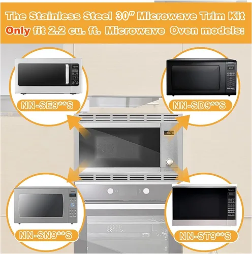 Vista 5 de Kit de molduras de microondas NN-TK932SS de 30 pulgadas con diseño de 4 imanes fuertes, compatible con modelos de horno microondas Panasonic