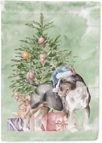 Vista 78 de Caroline's Treasures CK8213GF Bulldog Inglés #2 Regalos de Navidad y árbol de jardín Bandera de buzón Bandera decorativa para patio exterior, patio