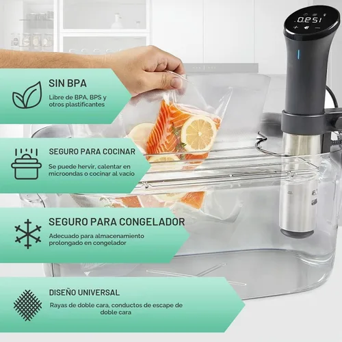 Vista 3 de Vakumar Bolsas selladoras al vacío, paquete de 2 rollos de 8 x 60 pies para alimentos, sellar una comida, grado comercial, sin BPA, grado comercial