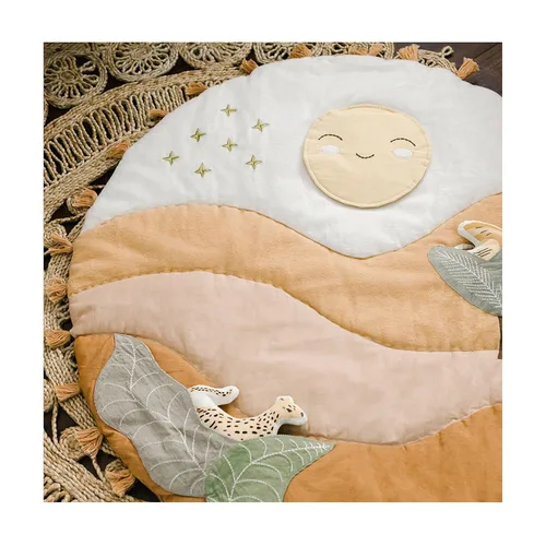 Vista 5 de Crane Baby Alfombra de juego, alfombra de suelo para bebés y niños pequeños, 36 x 36 pulgadas, zoológico safari