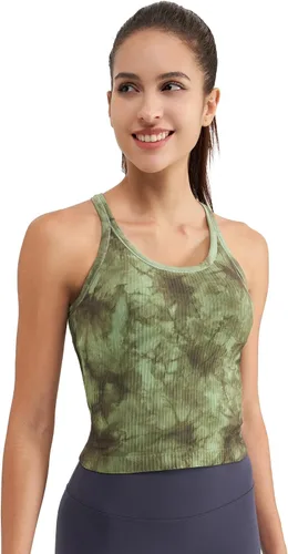 Vista 114 de sphinx cat - Camiseta corta de entrenamiento para mujer, camiseta sin mangas, acanalada, con espalda cruzada y brasier integrado