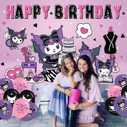 Vista 5 de Fondo de fiesta de cumpleaños de anime, decoración de fiesta de cumpleaños, pancarta temática de feliz cumpleaños, fondos de fotos para niños