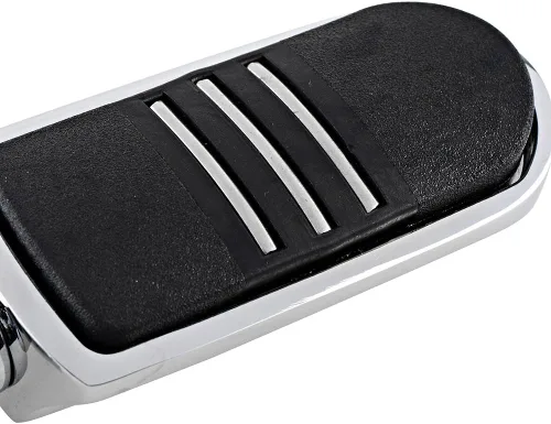 Vista 4 de Astra Depot Estriberas cromadas izquierda derecha con reposapiés Streamliner compatible con protector de motor Harley 1 1/4" 1.260 in