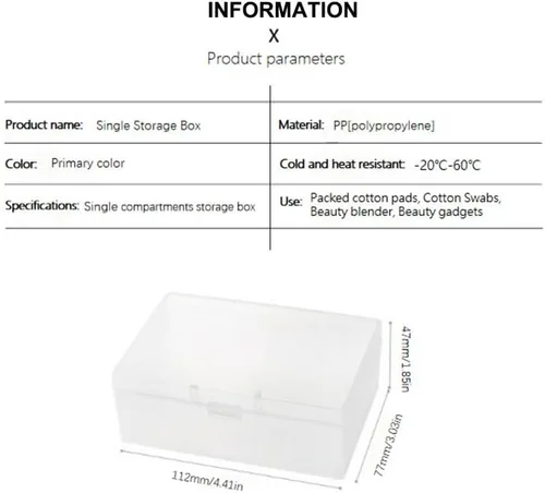 Vista 2 de transparent cotton pads/swabs large capacity storage box with PP material, easy to use and take,beautiful design, muti-purpose, moisture-proof and