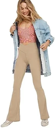 Vista 2 de TOPYOGAS - Pantalones de yoga estilo casual para mujer pierna con corte de bota leggings de cintura alta cruzada en V pantalones de entrenamiento