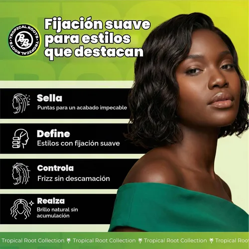 Vista 2 de Bronner Bros Tropical Roots Twist Cream para trenzas, rastas y giros, 6