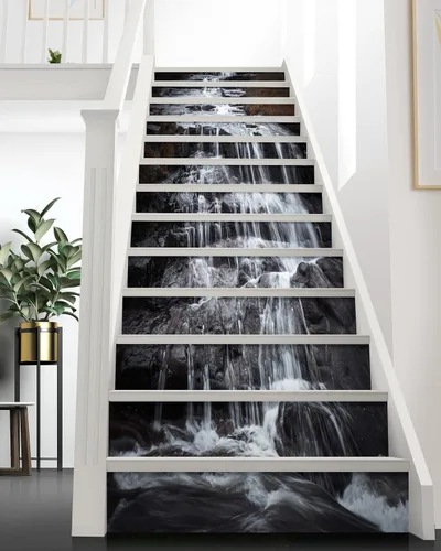 Vista 14 de FLFK Calcomanías para escaleras - Adhesivos para escaleras, Calcomanías autoadhesivas para escalones de Sunrise Coast, para decoración del hogar