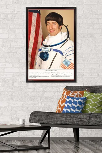 Vista 2 de Trends International The Big Bang Theory - Póster de pared de astronauta, 34 pulgadas de largo x 22.4 pulgadas, versión enmarcada en negro Versión