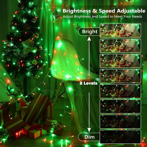 Vista 7 de Brizled Cadena de luces que cambian de color, 33 pies, 100 luces LED pasrel de Pascua con control remoto, cadena de luces RGB regulables, cable