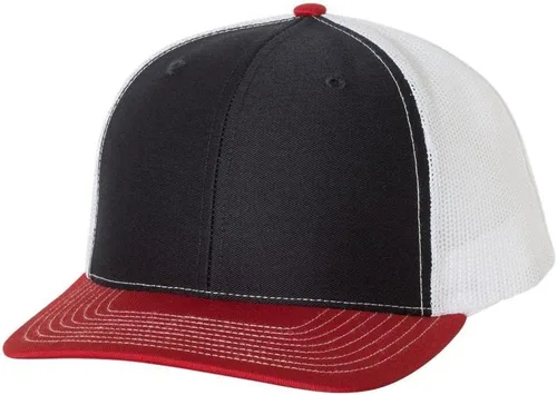 Vista 2 de Gorra de camionero bordada de 6 paneles Trump 2024 America First para adultos
