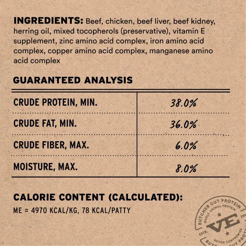 Vista 8 de Vital Essentials Freeze Dried Cat Food, Beef & Chicken Mini Patties, 8 oz