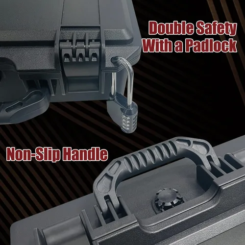 Vista 6 de Sutekus Funda rígida para pistola Estuche para pistola impermeable con accesorios de arma de espuma