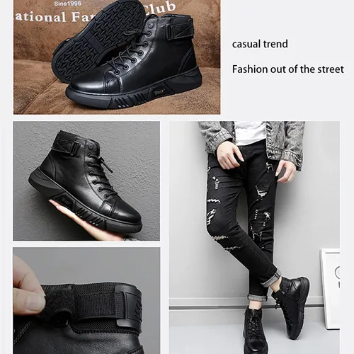 Vista 7 de DevilAngel Botas italianas de piel de cachemira para hombre