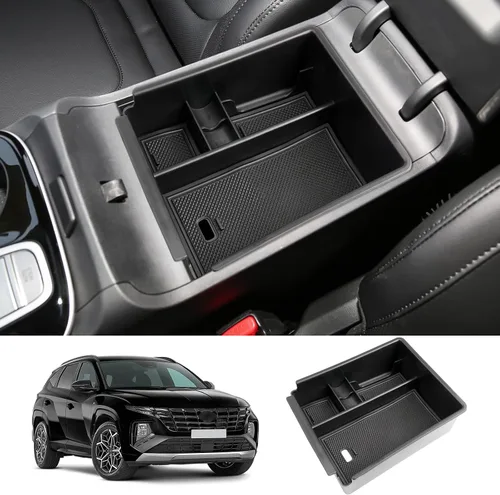 Vista 12 de 2025 2026 T ucson Accesorios para Hyundai T ucson 2022-2025 2026 2026 Organizador de consola central, caja de almacenamiento, reposabrazos