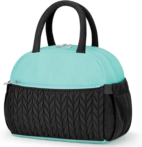 Vista 12 de KUBYA Lonchera de Pana Bolsa de Almuerzo para Mujeres y Hombres, Linda Fresa Pequeña Aislada Reutilizable Trabajo A Prueba de Fugas Simple Loncheras