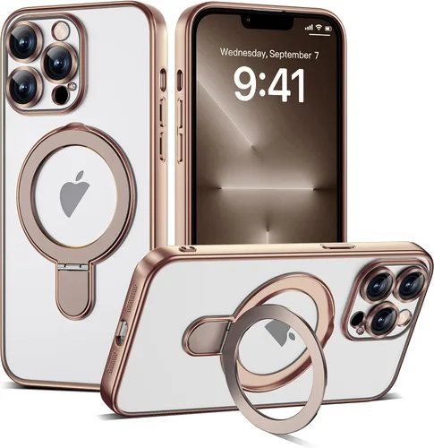 Vista 153 de Funda compatible con iPhone 12 con soporte de anillo magnético invisible [compatible con Mag-Safe] [Protector completo de lente de cámara] Funda