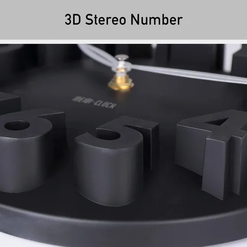 Vista 4 de Reloj de pared con diseño de Mickey Mouse y números en 3D, de la marca LOCOMO