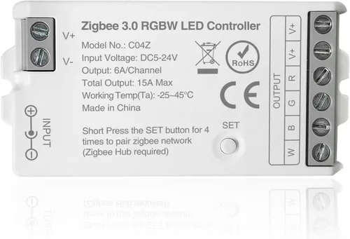 Vista 9 de ZigBee - Controlador LED 3.0 C02Z CCT Dual Blanco LED Tira de luz regulable compatible con Echo Plus Home-kit Zigbee Hub Bridge requiere DC5-24V