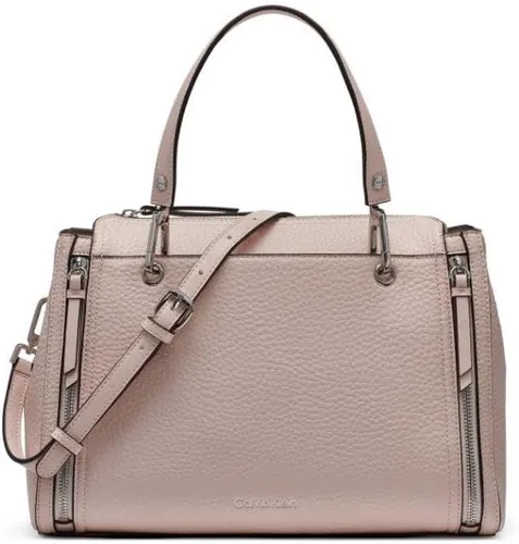 Vista 30 de Calvin Klein Bolso de organización novedoso Bubble Lamb Logotipo de almendra/gris pardo/blanco