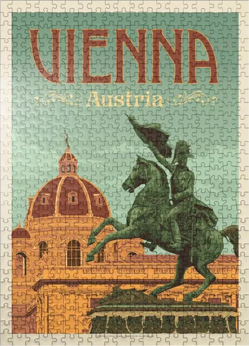 Vista 8 de MyPuzzle Austria: Viena, póster vintage, rompecabezas de 100 piezas para adultos