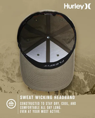 Vista 24 de Hurley Gorras para hombre - One & Only Flexfit Textures Cap - Sombreros ajustados para hombre, S-XL