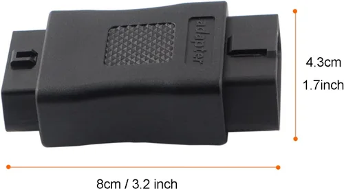 Vista 8 de OBD2 OBDII Full 16 Pin macho a hembra OBD Cable Divisor Convertidor Adaptador para Diagnóstico Puerto Extensor (negro)