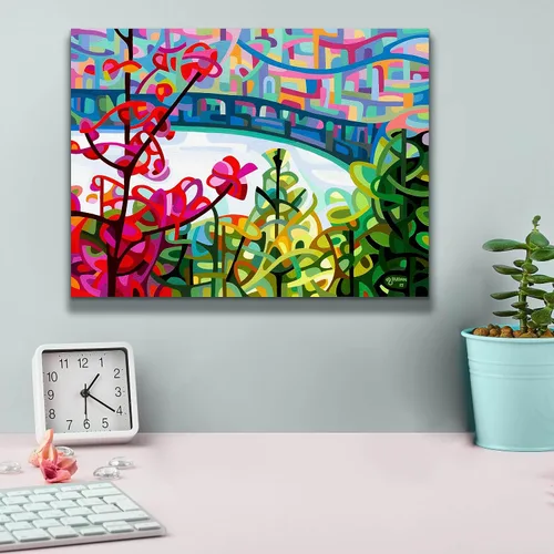 Vista 4 de Epic Graffiti 'Salmon Ridge' de Mandy Budan, arte de pared en lienzo, 16 x 12 pulgadas