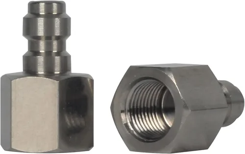 Vista 5 de 2 adaptadores de enchufe de desconexión rápida de 0.315 in, rosca hembra BSPP de acero inoxidable de 1/8 pulgadas, accesorios de carga PCP Paintball