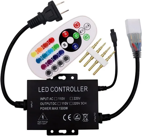 Vista 10 de 110-120V 1500W 23Key RF Control remoto LED Dimmer para 5050 LED Neon Rope Light, 0.236 in