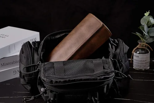 Vista 5 de GUKA Estuche de viaje para hombres Organizador de almacenamiento y exhibición, almohadas extraíbles y divisores sólidos para almacenamiento