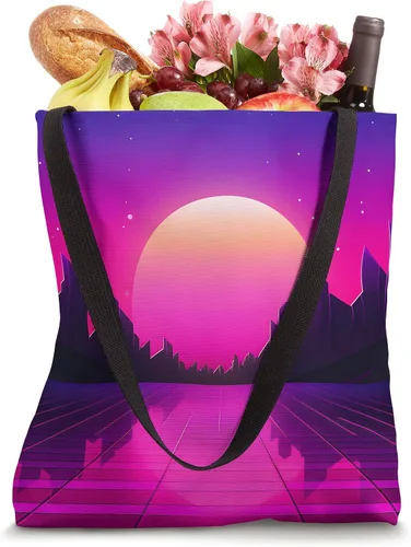 Vista 4 de Retrowave Vaporwave Synthwave 80s Style Tote Bag