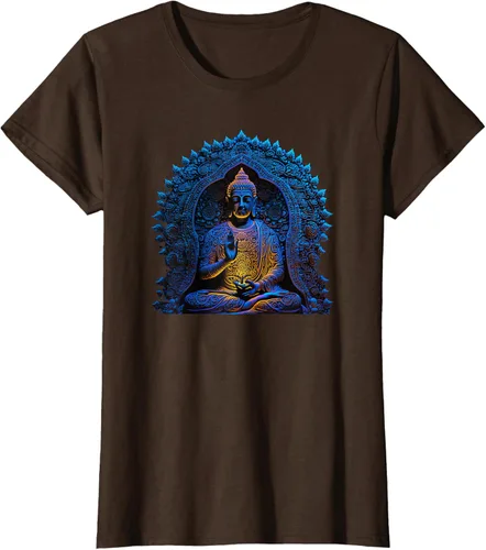 Vista 16 de Estatua de Buda Yoga Budismo Zen Buddhism Meditation T-Shirt Negro